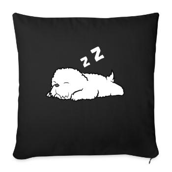 Mignon Bichon Frise Endormi Chien - Housse de coussin décorative 45 x 45 cm - noir - Devant