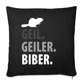 Biber - Sofakissenbezug 45 x 45 cm - Schwarz - Vorne