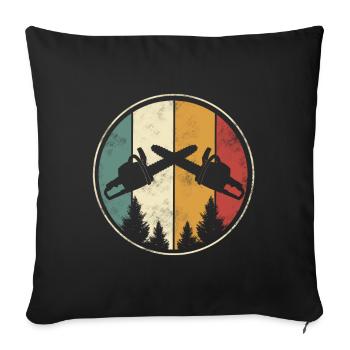 Chainsaw Lumberjack - Sofa pillowcase 17,3'' x 17,3'' (45 x 45 cm) - black - Front