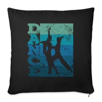 Danse latine en couple Vintage latino-américain - Housse de coussin décorative 45 x 45 cm - noir - Devant