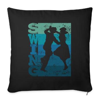 Boogie Woogie Swing Dancing Retro Colors Vintage - Housse de coussin décorative 45 x 45 cm - noir - Devant