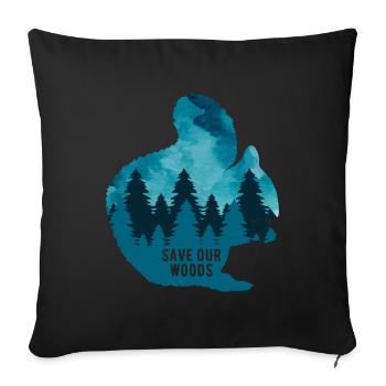 Climate Change Environmental Protection Squirrel - Sofa pillowcase 17,3'' x 17,3'' (45 x 45 cm) - black - Front