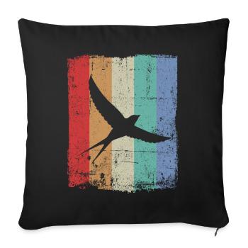 Oiseaux Hirondelle d’oiseau - Housse de coussin décorative 45 x 45 cm - noir - Devant