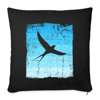 Oiseaux Hirondelle d’oiseau - Housse de coussin décorative 45 x 45 cm - noir - Devant