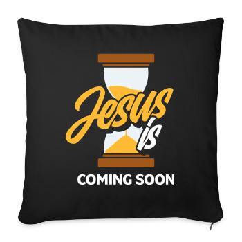 Pastor Jesus coming soon Pastor - Sofa pillowcase 17,3'' x 17,3'' (45 x 45 cm) - black - Front