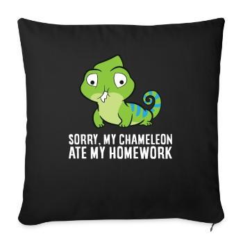 Sorry My Chameleon Ate My Homework - Sofa pillowcase 17,3'' x 17,3'' (45 x 45 cm) - black - Front