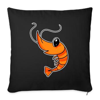 Crevettes crevettes - Housse de coussin décorative 45 x 45 cm - noir - Devant