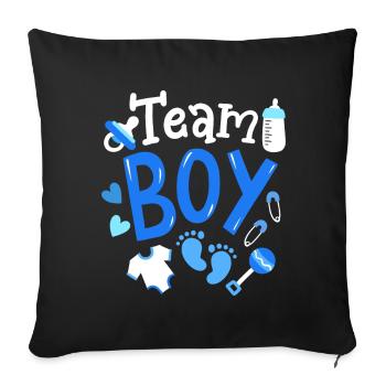 Team Boy Geschlecht offenbaren - Sofakissenbezug 45 x 45 cm - Schwarz - Vorne