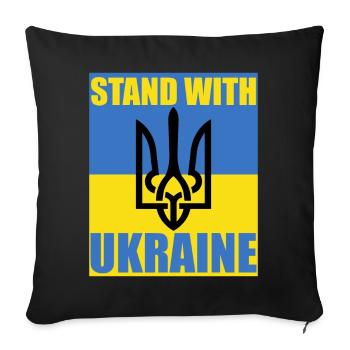 Stand With Ukraine Drapeau Trident Soutien Maillot - Housse de coussin décorative 45 x 45 cm - noir - Devant