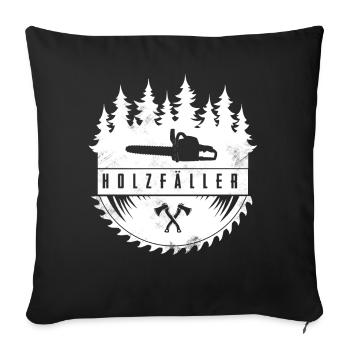 Holzfäller - Sofakissenbezug 45 x 45 cm - Schwarz - Vorne