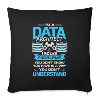 Data Architect Job Profession Cadeau - Housse de coussin décorative 45 x 45 cm - noir - Devant