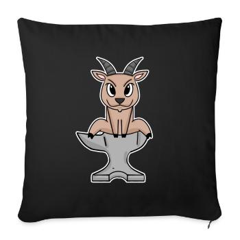 Bock auf Metal - Ziege Ziegenbock - Sofa pillowcase 17,3'' x 17,3'' (45 x 45 cm) - black - Front