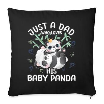 Papa Panda BabyPanda Juste un papa qui aime - Housse de coussin décorative 45 x 45 cm - noir - Devant