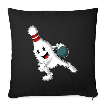 Bowling Bowling Ball Pin - Sofa pillowcase 17,3'' x 17,3'' (45 x 45 cm) - black - Front