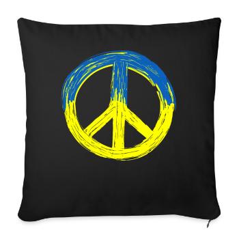 Peace for Ukraine - Sofa pillowcase 17,3'' x 17,3'' (45 x 45 cm) - black - Front