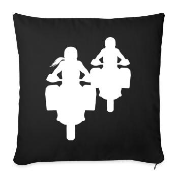 Bikercouple Tourer Moto Travel Machine Couples - Housse de coussin décorative 45 x 45 cm - noir - Devant