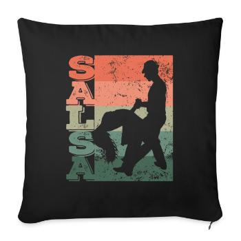 Salsa Dancing Couple Dance Latin American Vintage - Sofa pillowcase 17,3'' x 17,3'' (45 x 45 cm) - black - Front