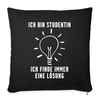 Studentin Geschenk - Sofakissenbezug 45 x 45 cm - Schwarz - Vorne