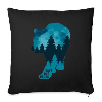 Changement climatique Protection de l’environnement Bear Grizzly Durable - Housse de coussin décorative 45 x 45 cm - noir - Devant