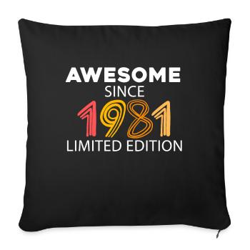 Fantastique depuis 1981 - né en 1981 - Housse de coussin décorative 45 x 45 cm - noir - Devant