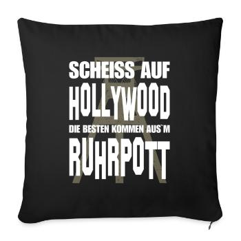 Ruhrpott Ruhrgebiet Spruch Sprüche Slang Dialekt - Sofakissenbezug 45 x 45 cm - Schwarz - Vorne