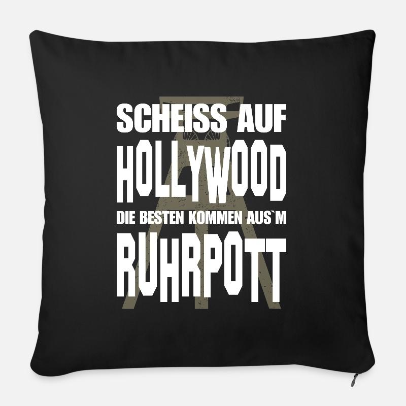 Ruhrpott Ruhrgebiet Spruch Sprüche Slang Dialekt - Sofakissenbezug 45 x 45 cm - Schwarz