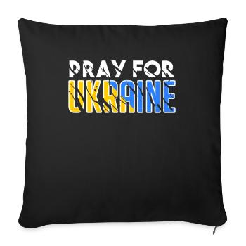 Ukraine - Housse de coussin décorative 45 x 45 cm - noir - Devant