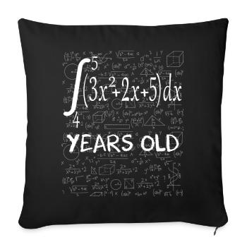 75th birthday 75 years mathematical integral - Sofa pillowcase 17,3'' x 17,3'' (45 x 45 cm) - black - Front