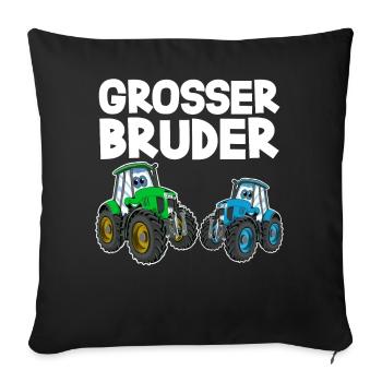 Grosser Bruder Traktor - Sofakissenbezug 45 x 45 cm - Schwarz - Vorne
