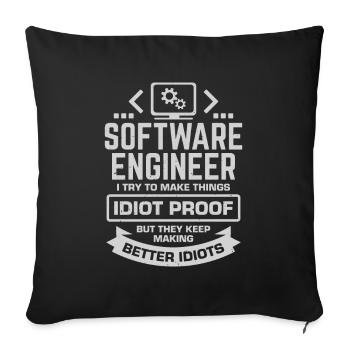Softwareingenieur Softwareentwickler Geschenk - Sofakissenbezug 45 x 45 cm - Schwarz - Vorne