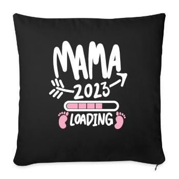 Mama 2023 loading - Werdende Mutter 2023 - Sofakissenbezug 45 x 45 cm - Schwarz - Vorne
