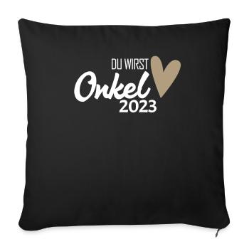 Onkel 2023 - Onkel werden - Sofakissenbezug 45 x 45 cm - Schwarz - Vorne