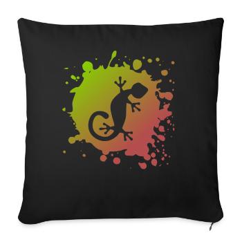 Eidechse Echse - Sofakissenbezug 45 x 45 cm - Schwarz - Vorne