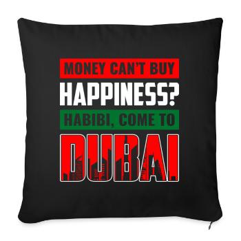 Moka ne peut pas acheter le bonheur Design - Housse de coussin décorative 45 x 45 cm - noir - Devant
