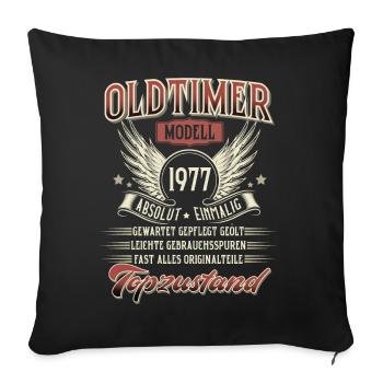 1977 Geboren Geburtstag Oldtimer - Sofakissenbezug 45 x 45 cm - Schwarz - Vorne