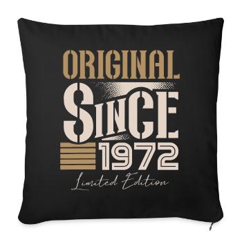 Né en 1972 Anniversaire Année vintage rétro - Housse de coussin décorative 45 x 45 cm - noir - Devant