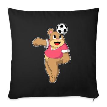 Bear Soccer Player Soccer - Sofa pillowcase 17,3'' x 17,3'' (45 x 45 cm) - black - Front