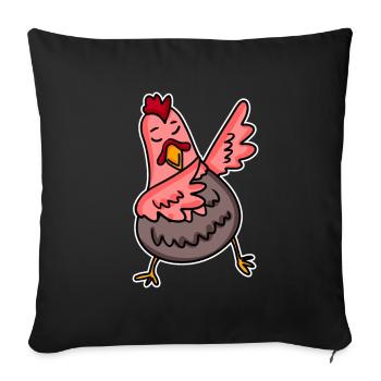 Dabbing Dab Poulet - Housse de coussin décorative 45 x 45 cm - noir - Devant