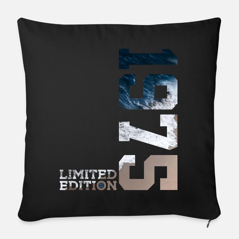 51. GEBURTSTAG LIMITED EDITION 1975 - Sofakissenbezug 45 x 45 cm - Schwarz