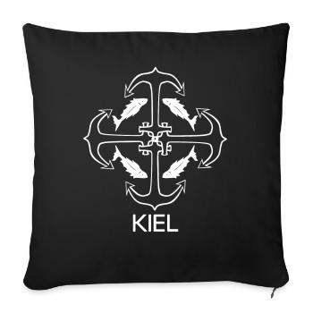 Kiel - Sofakissenbezug 45 x 45 cm - Schwarz - Vorne