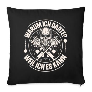 Dart Darten Darts - Sofakissenbezug 45 x 45 cm - Schwarz - Vorne