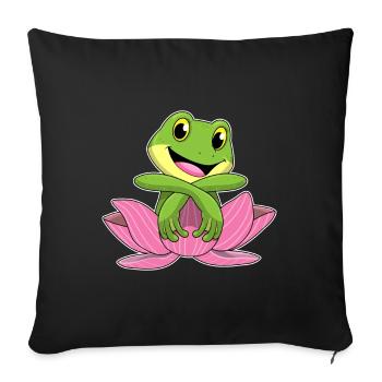 Frog lotus flower - Sofa pillowcase 17,3'' x 17,3'' (45 x 45 cm) - black - Front