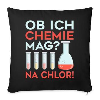 Chemie Kolben Labor Lehrer - Sofakissenbezug 45 x 45 cm - Schwarz - Vorne