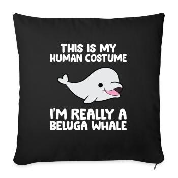 C’est mon costume humain je suis vraiment - Housse de coussin décorative 45 x 45 cm - noir - Devant