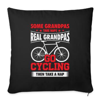 Cyclist Bicycle Grandpa Grandfather Gift - Sofa pillowcase 17,3'' x 17,3'' (45 x 45 cm) - black - Front