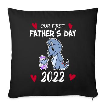 Fête des Pères 2022 - Première Fête des Pères - Housse de coussin décorative 45 x 45 cm - noir - Devant