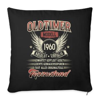 1960 Geboren Geburtstag Oldtimer - Sofakissenbezug 45 x 45 cm - Schwarz - Vorne