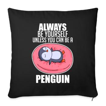 Pinguin Pinguine - Sofakissenbezug 45 x 45 cm - Schwarz - Vorne