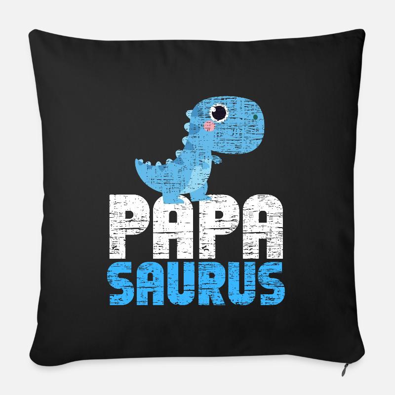 Papasaurus Dinosaurier Rex Papa Saurus Dad Dino - Sofakissenbezug 45 x 45 cm - Schwarz
