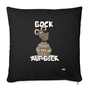 Bock auf Bier - tierischen Durst - - Sofakissenbezug 45 x 45 cm - Schwarz - Vorne